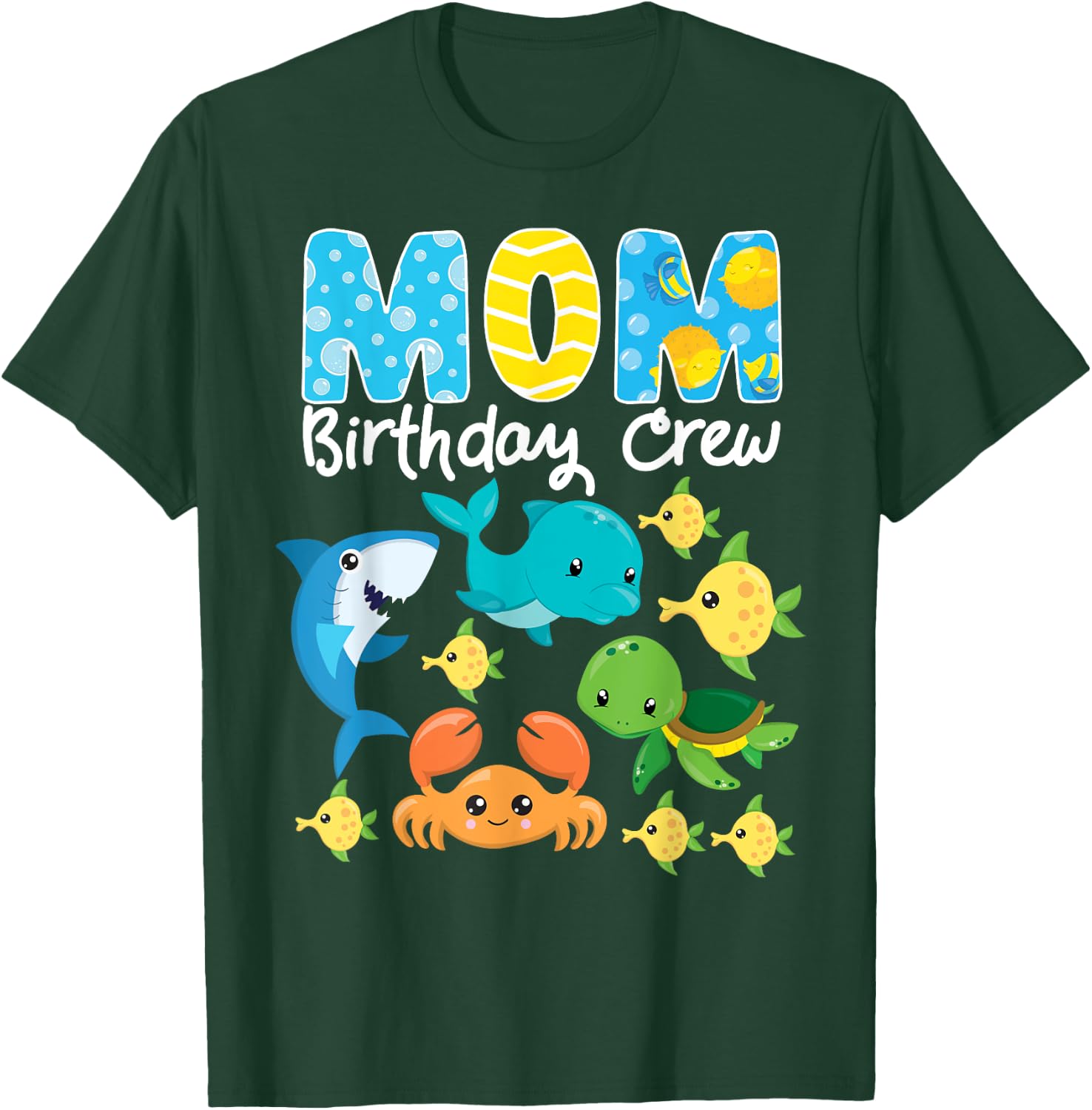 Mom Birthday Crew Sea Ocean Fish Aquarium Bday Party T-Shirt - T-Shirt | Forest