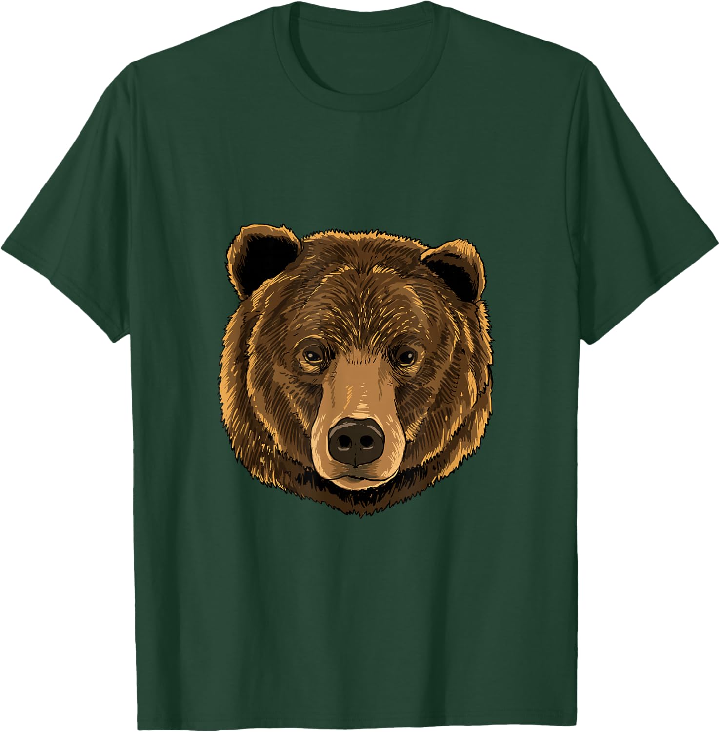 Bear Shirt Grizzly Bear Face Zoo Wild Animal Bear Lovers T-Shirt - T-Shirt | Forest