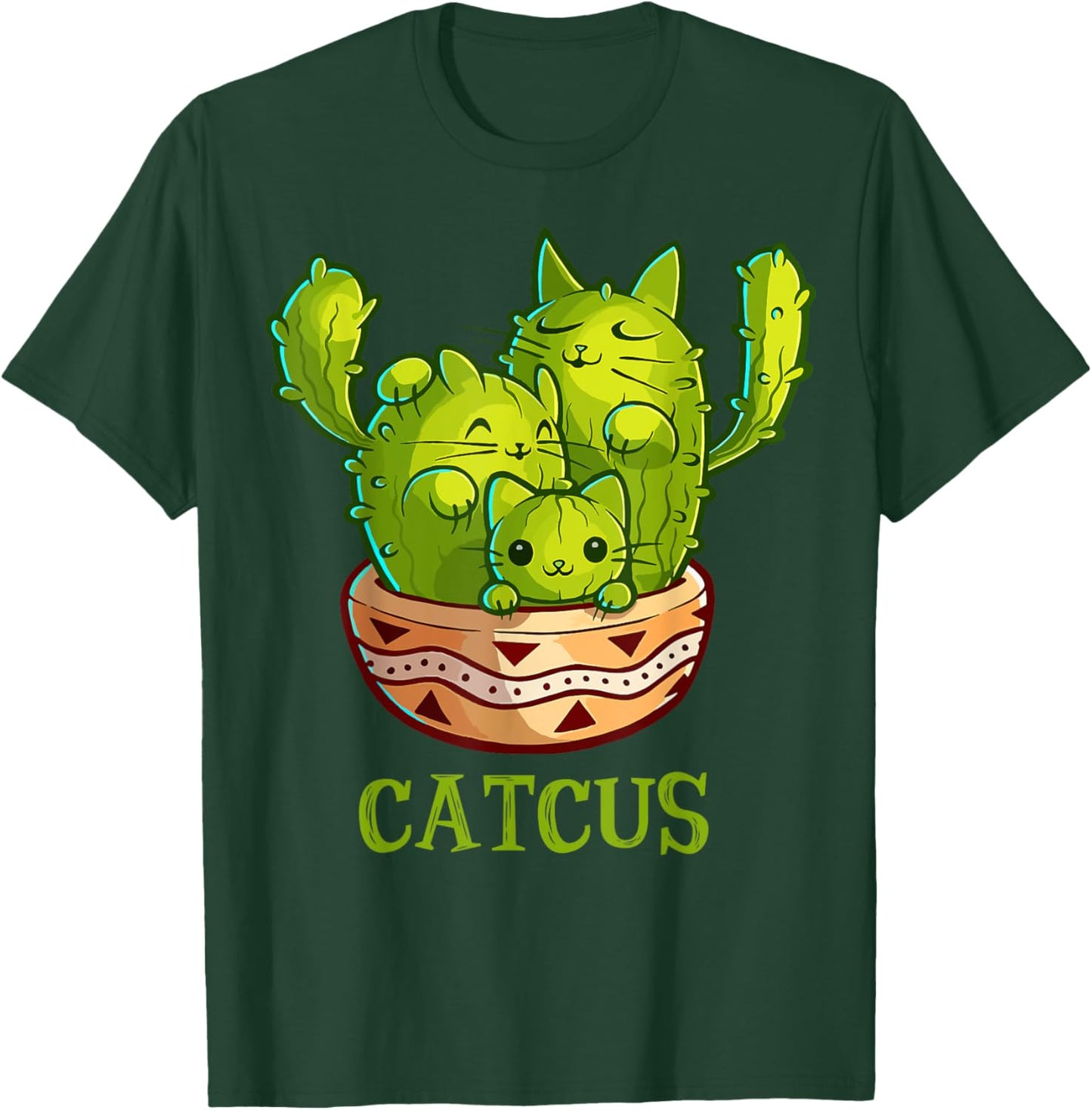 Catcus Cute Cat And Cactus Mexican Cactus Cinco De Mayo T-Shirt - T-Shirt | Forest