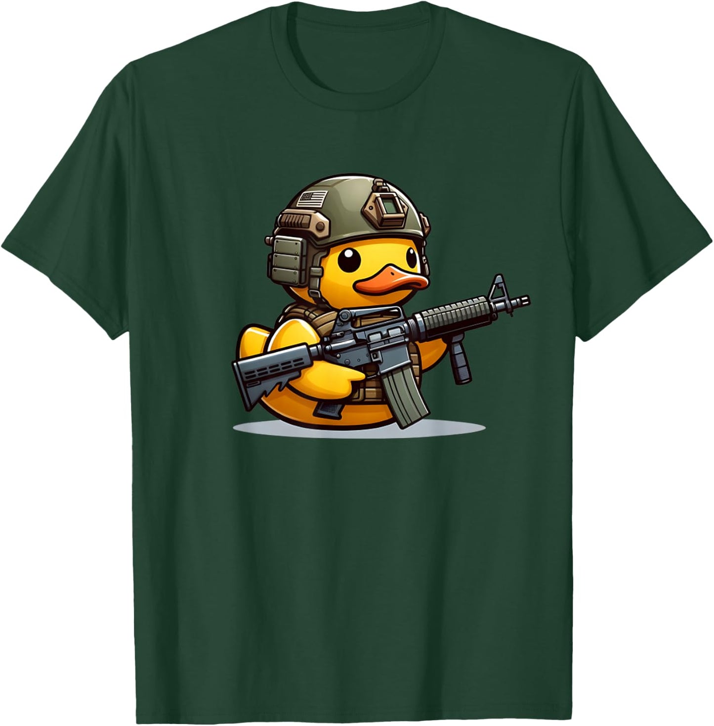 Funny Duck Tactical Rubber Duck Military Yellow Duck T-Shirt - T-Shirt | Forest