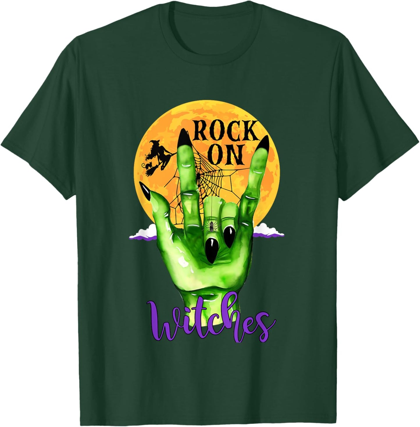 Rock On Witches - Funny Women's Witch Halloween Costume T-Shirt - T-Shirt | Forest