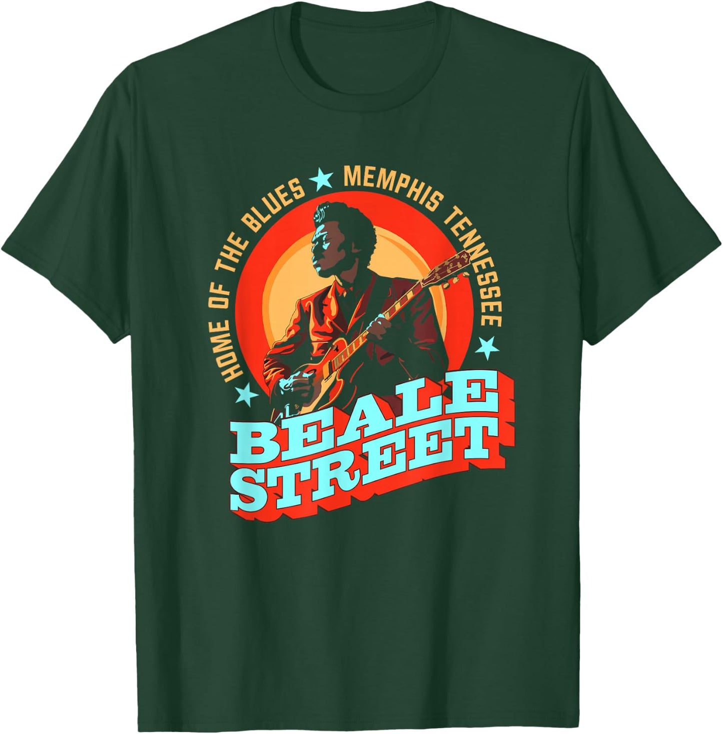 Beale Street Memphis - Guitarist Souvenir T-Shirt - T-Shirt | Forest