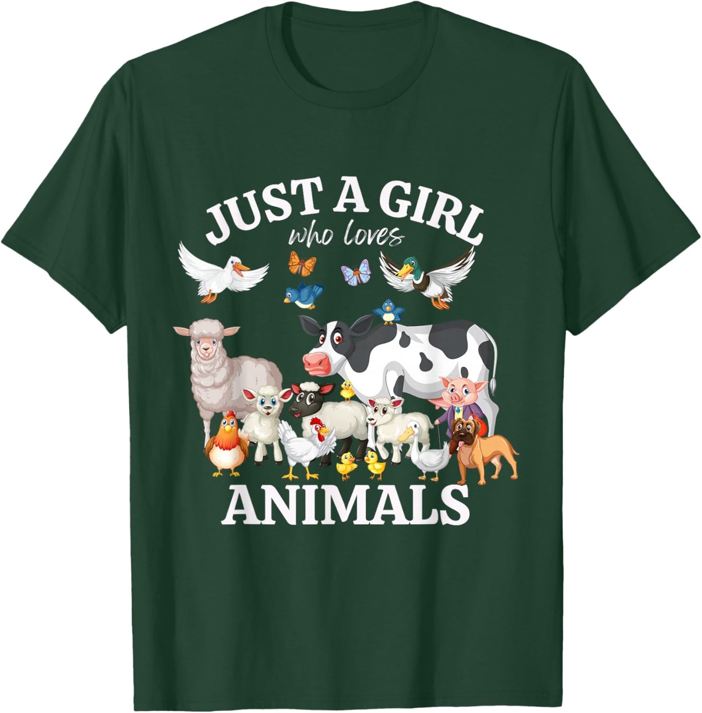 Just a Girl Who Loves Animals for Girls Who Love Animals T-Shirt - T-Shirt | Forest