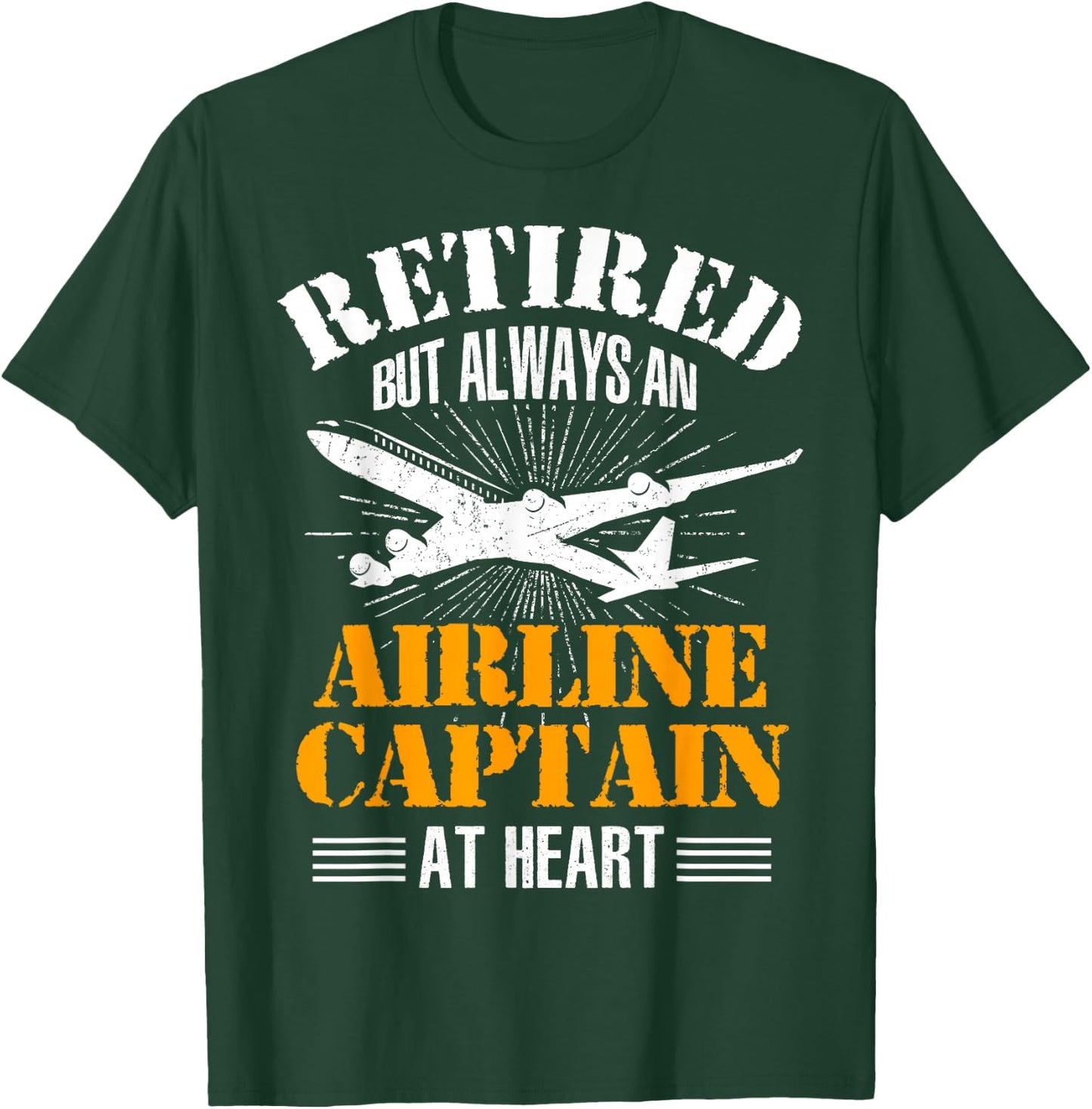 Retired Airline Captain Pilot Retirement Gifts T-Shirt - T-Shirt | Forest