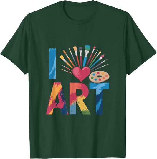 I Love Art Artist Painter Colorful Painting T-Shirt - T-Shirt | Forest