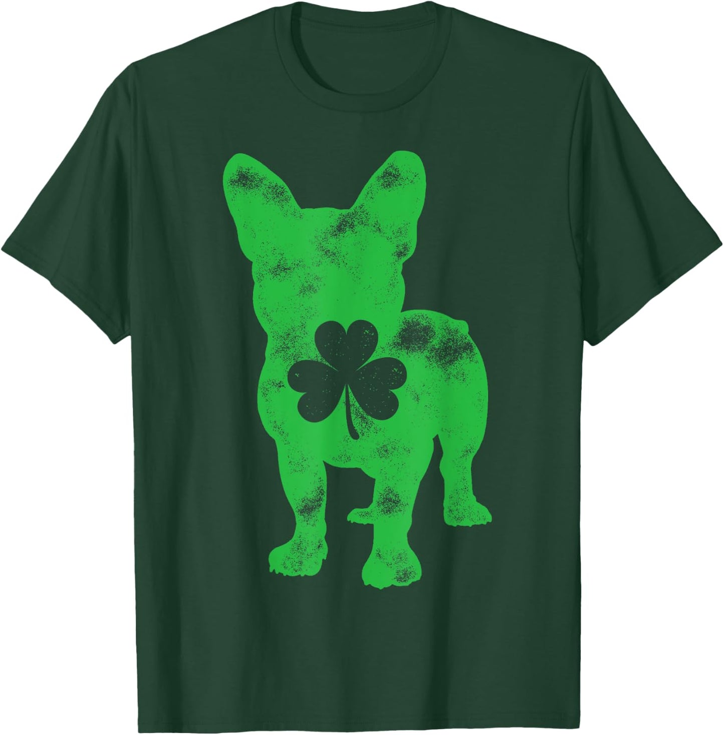 French Bulldog St Patrick's Day Boys Girls Shamrock Dog Lover T-Shirt - T-Shirt | Forest