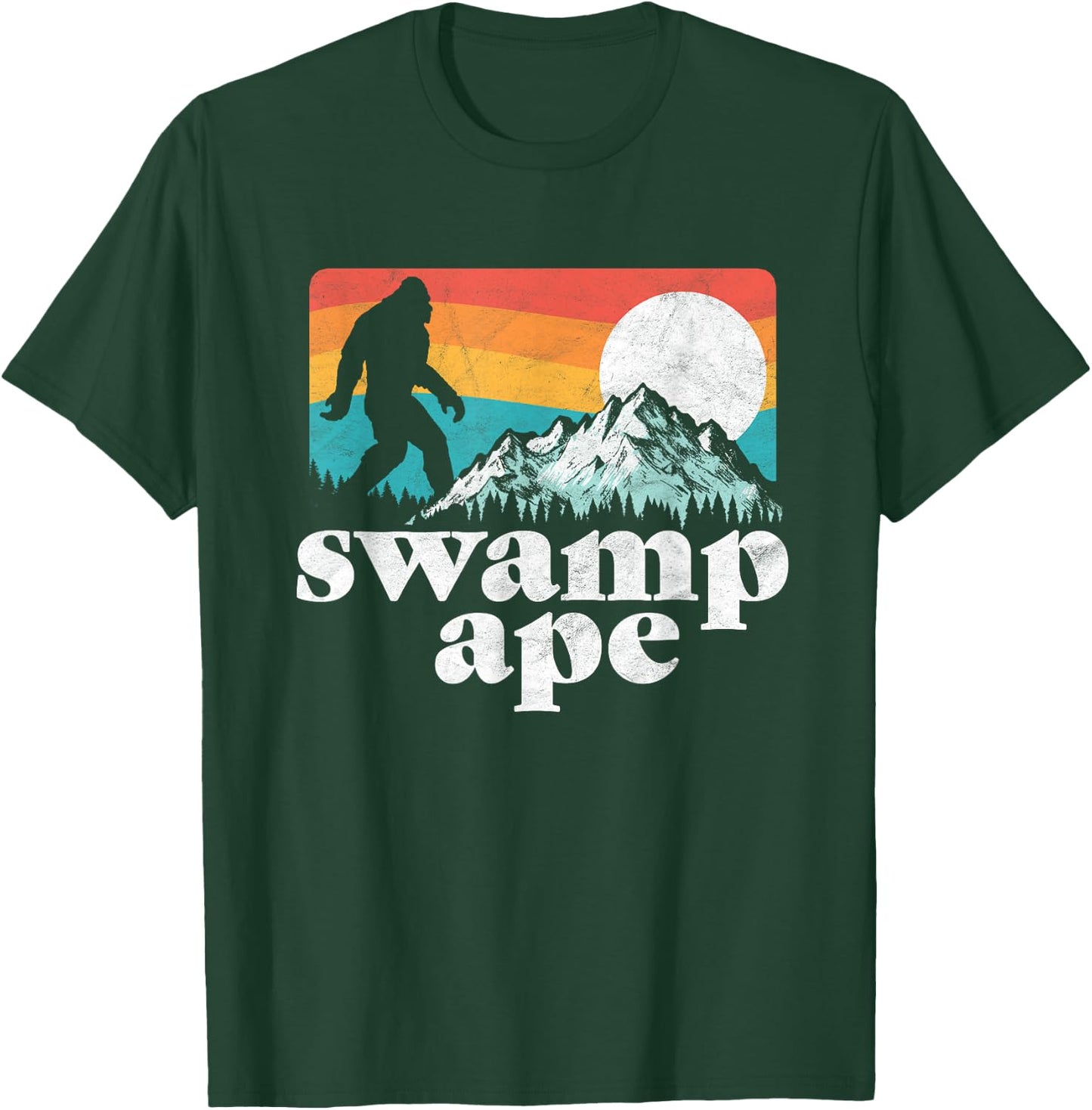 Swamp Ape! Florida Bigfoot Mountains Retro T-Shirt - T-Shirt | Forest