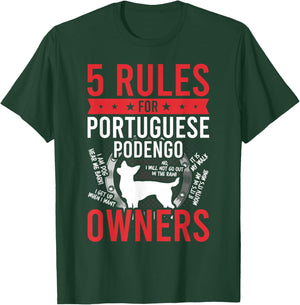 5 Rules for Portuguese Podengo Dog Lover T-Shirt - T-Shirt | Forest