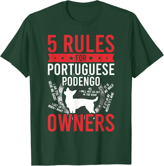 5 Rules for Portuguese Podengo Dog Lover T-Shirt - T-Shirt | Forest