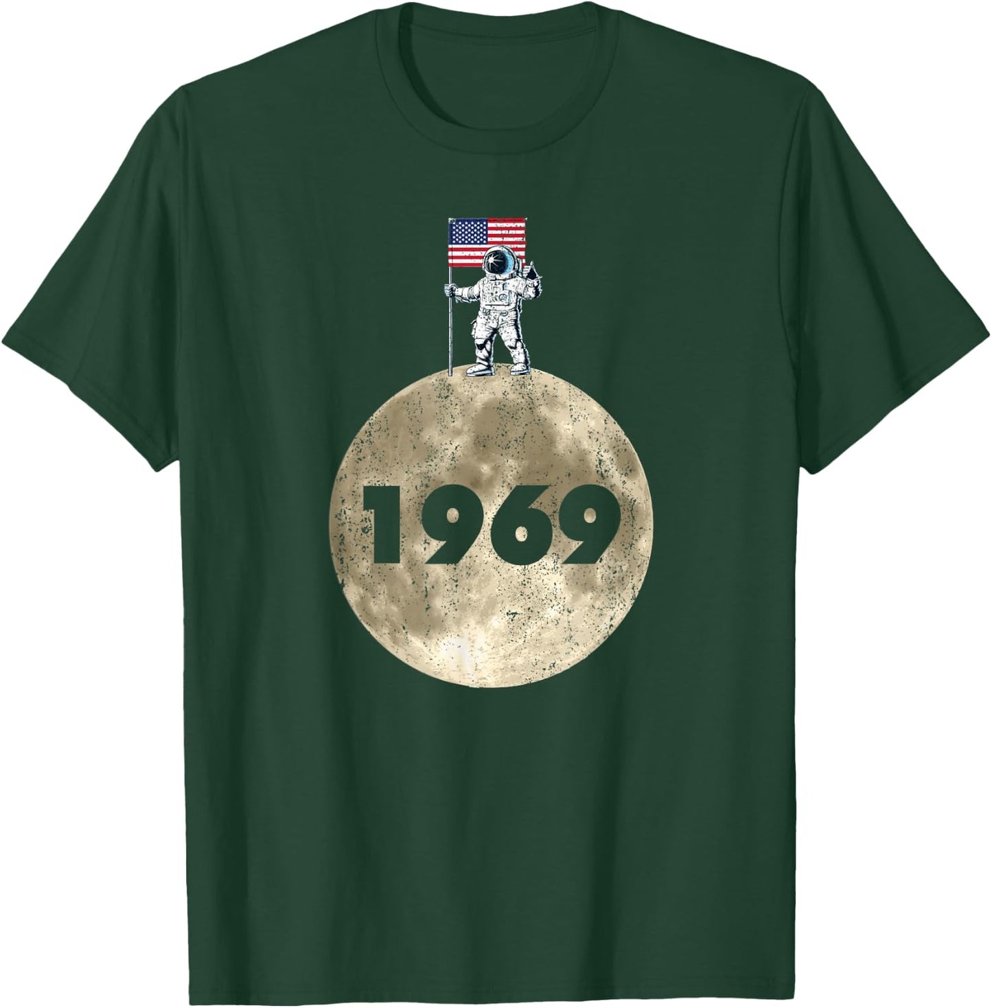 1969 Moon Lunar Landing American Astronaut Outer Space T-Shirt - T-Shirt | Forest