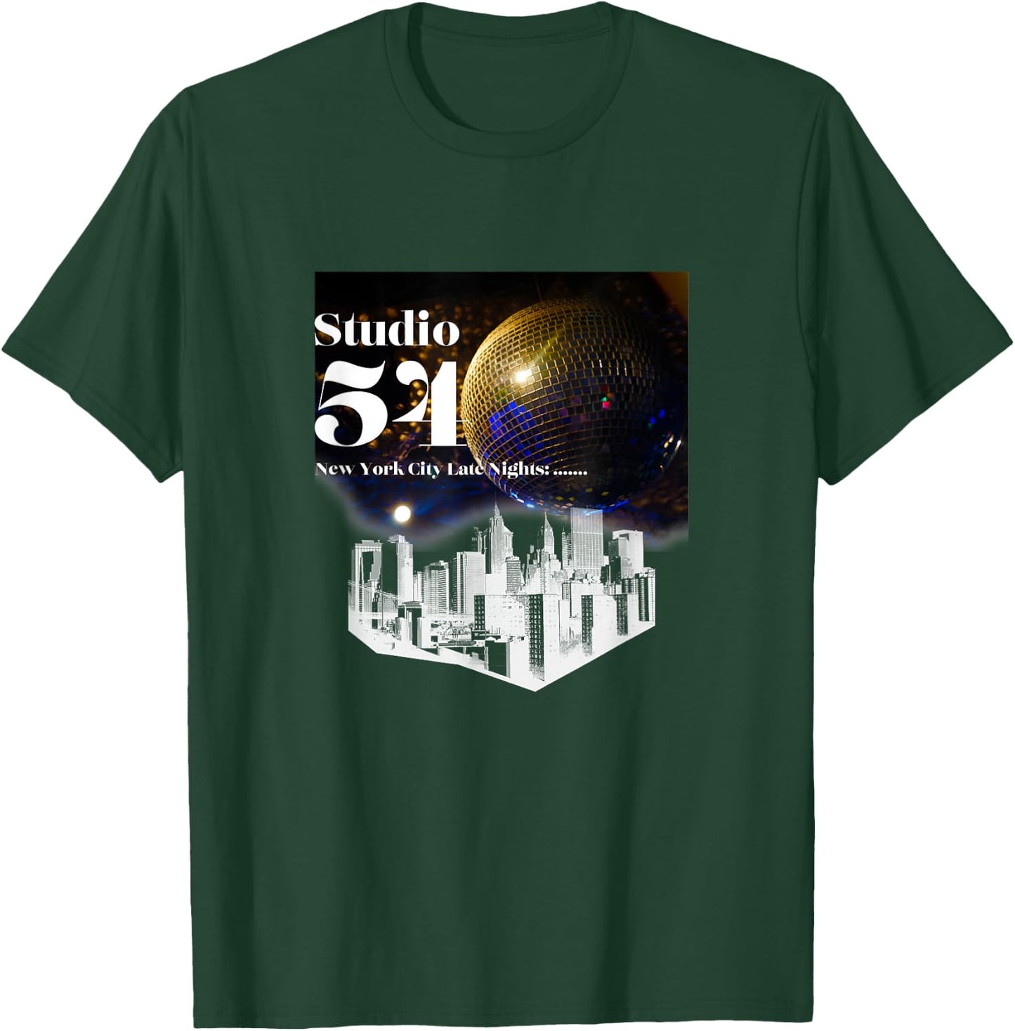Disco Freaks Store Studio 54 Disco - -Adults, Kids - Black - Small - Short Sleeve T-Shirt - T-Shirt | Forest
