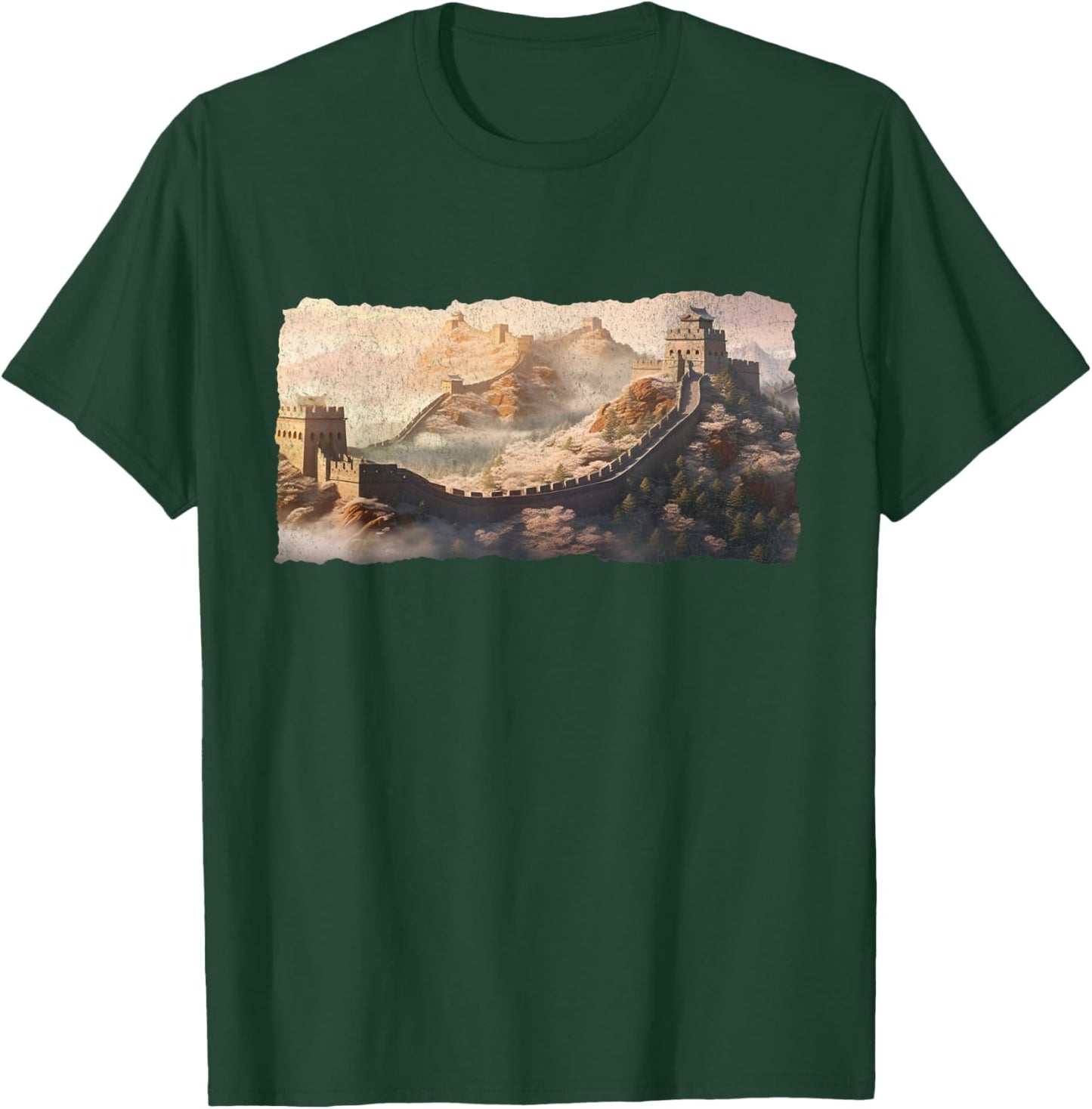 Great Wall of China Sincerely Mountain Landscape Hiking T-Shirt - T-Shirt | Forest