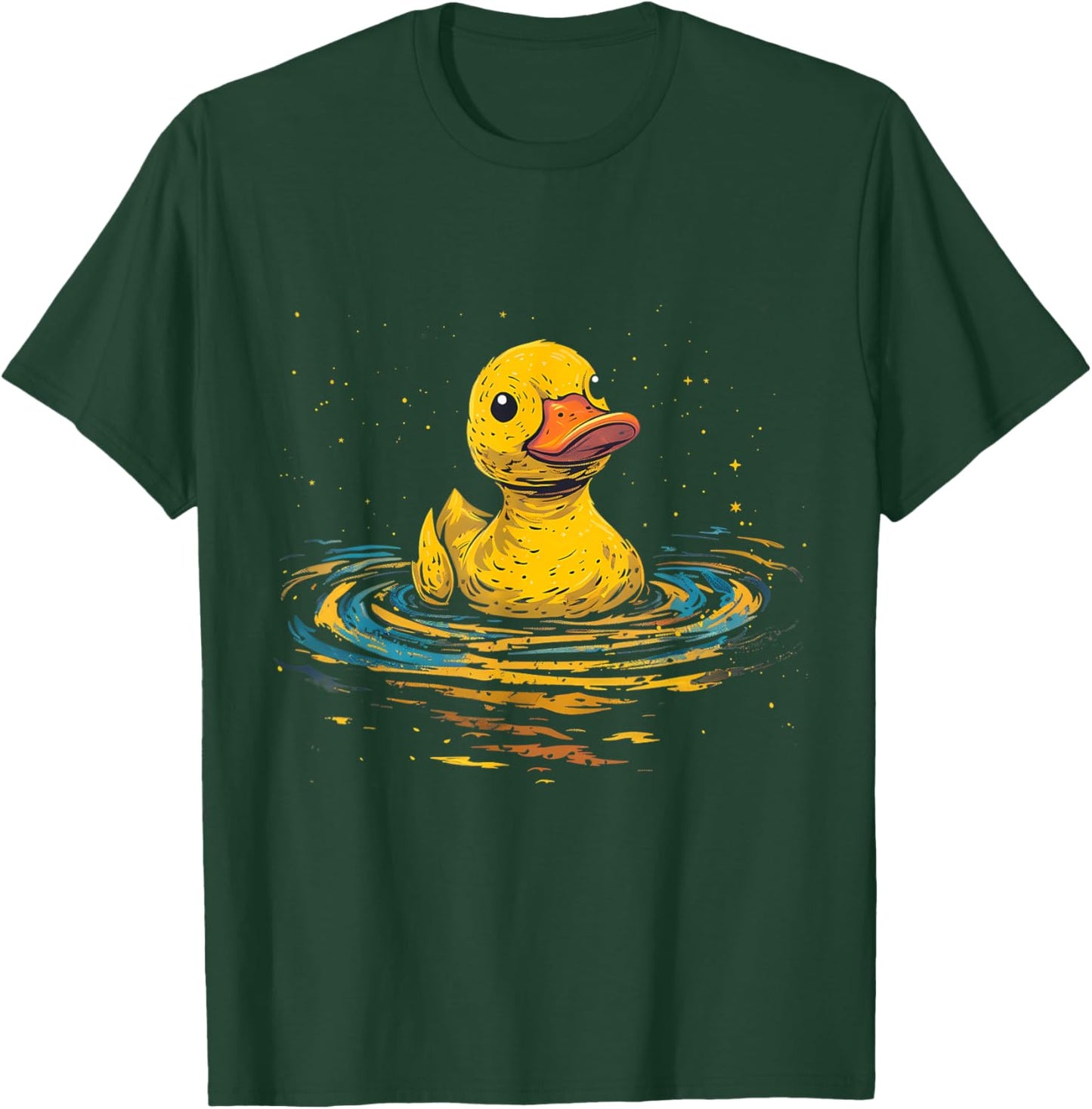 Rubber Duck Swimming Drawing Rubber Duckie Rubber Duckling T-Shirt - T-Shirt | Forest