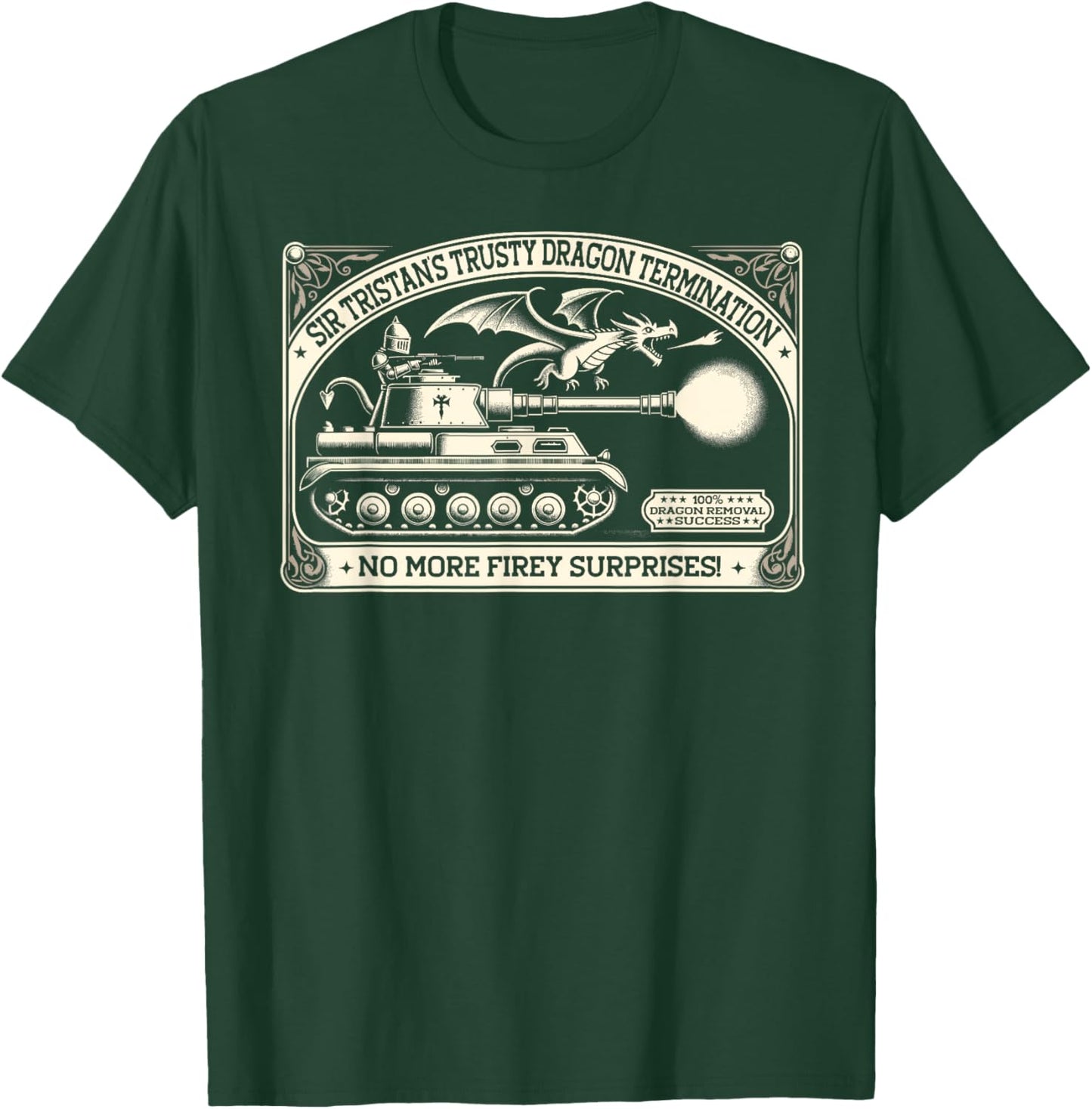 Tristan Pest Control, Funny Ren Faire LARP Dragon Slayer T-Shirt - T-Shirt | Forest