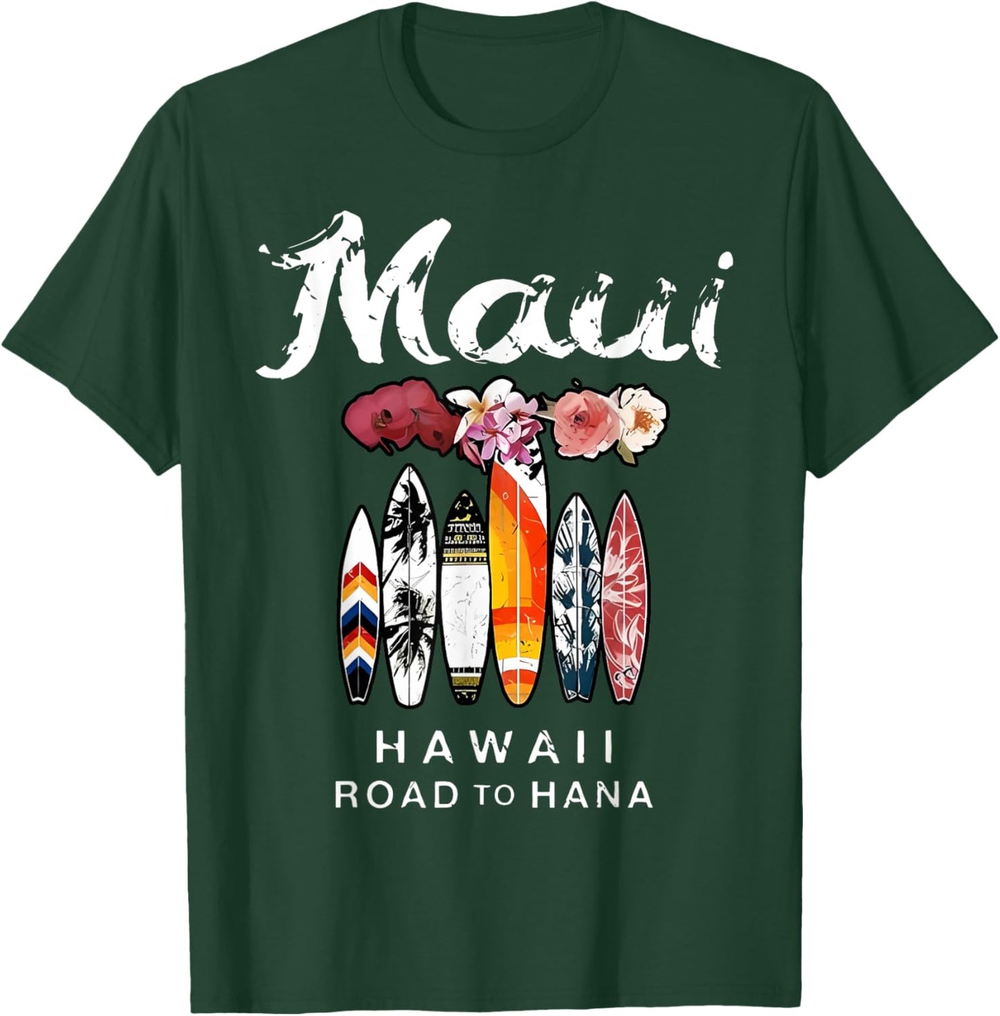 Maui Hawaii Road To Hana Surfboard Beach Vacation Family T-Shirt - T-Shirt | Forest