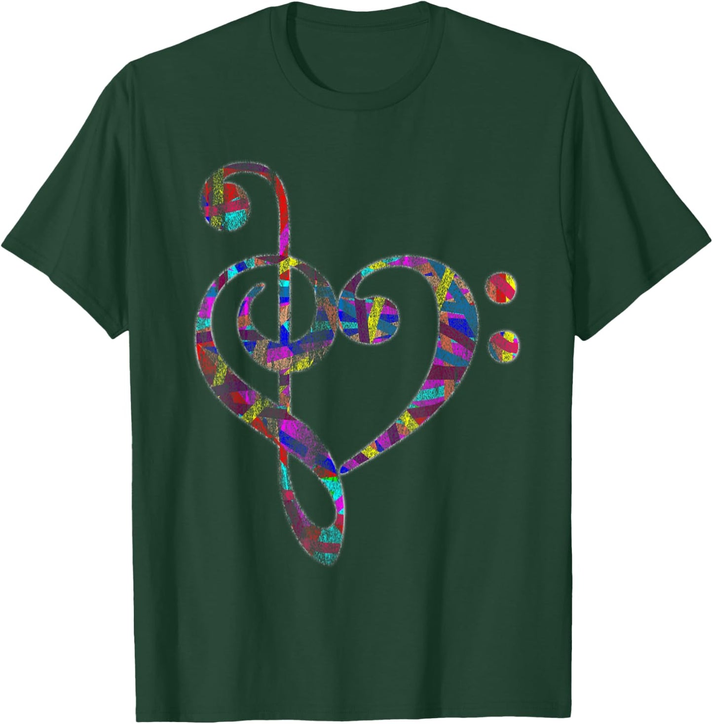 Bass Clef Musician Valentines Day Gifts Treble Clef T-Shirt - T-Shirt | Forest