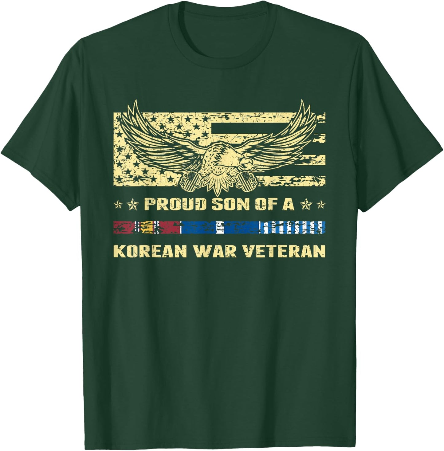 Proud Son Of A Korean War Veteran Military Vet's Child Gift T-Shirt - T-Shirt | Forest