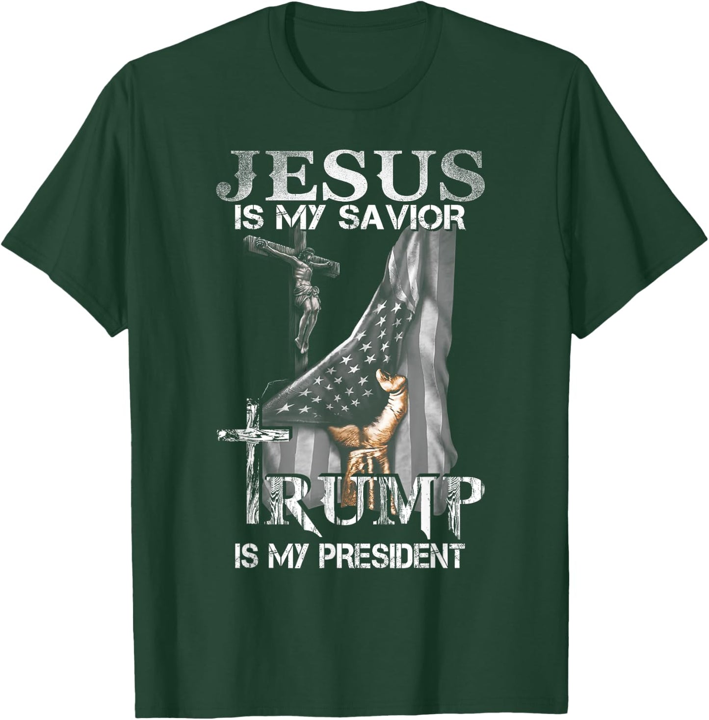 Jesus Is My Savior Trump Is My President Shirt women T-Shirt - T-Shirt | Forest