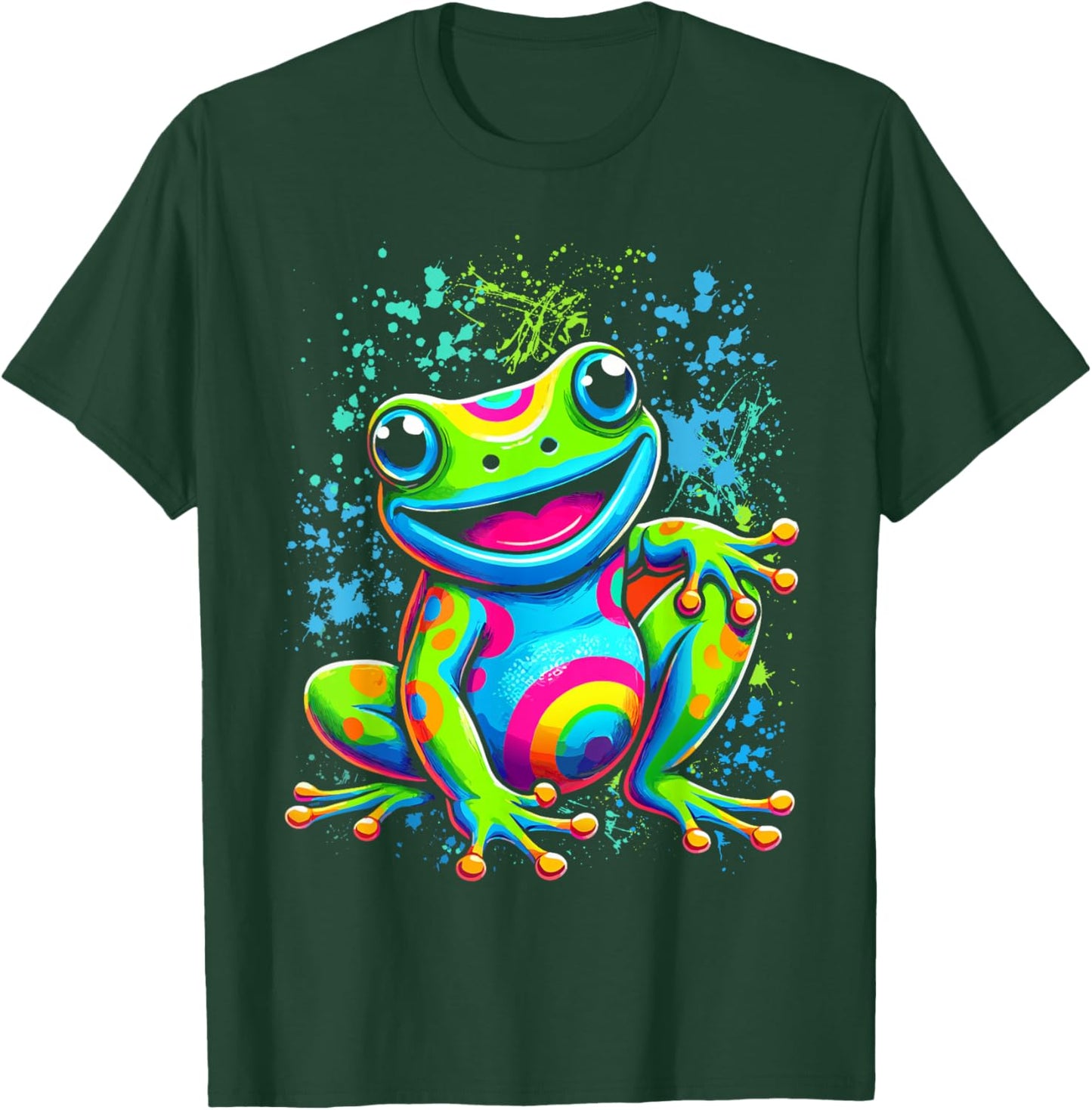 Cool Peace Frog Tie Dye For Boys And Girls T-Shirt - T-Shirt | Forest