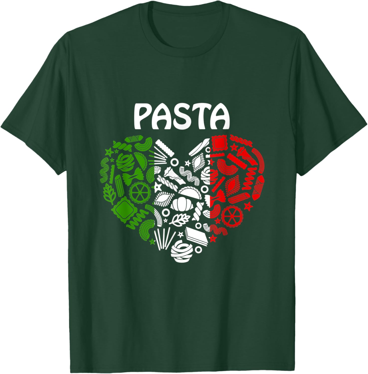 Pasta Italian Flag Colors Pasta Lover Italy Origin Pasta T-Shirt - T-Shirt | Forest