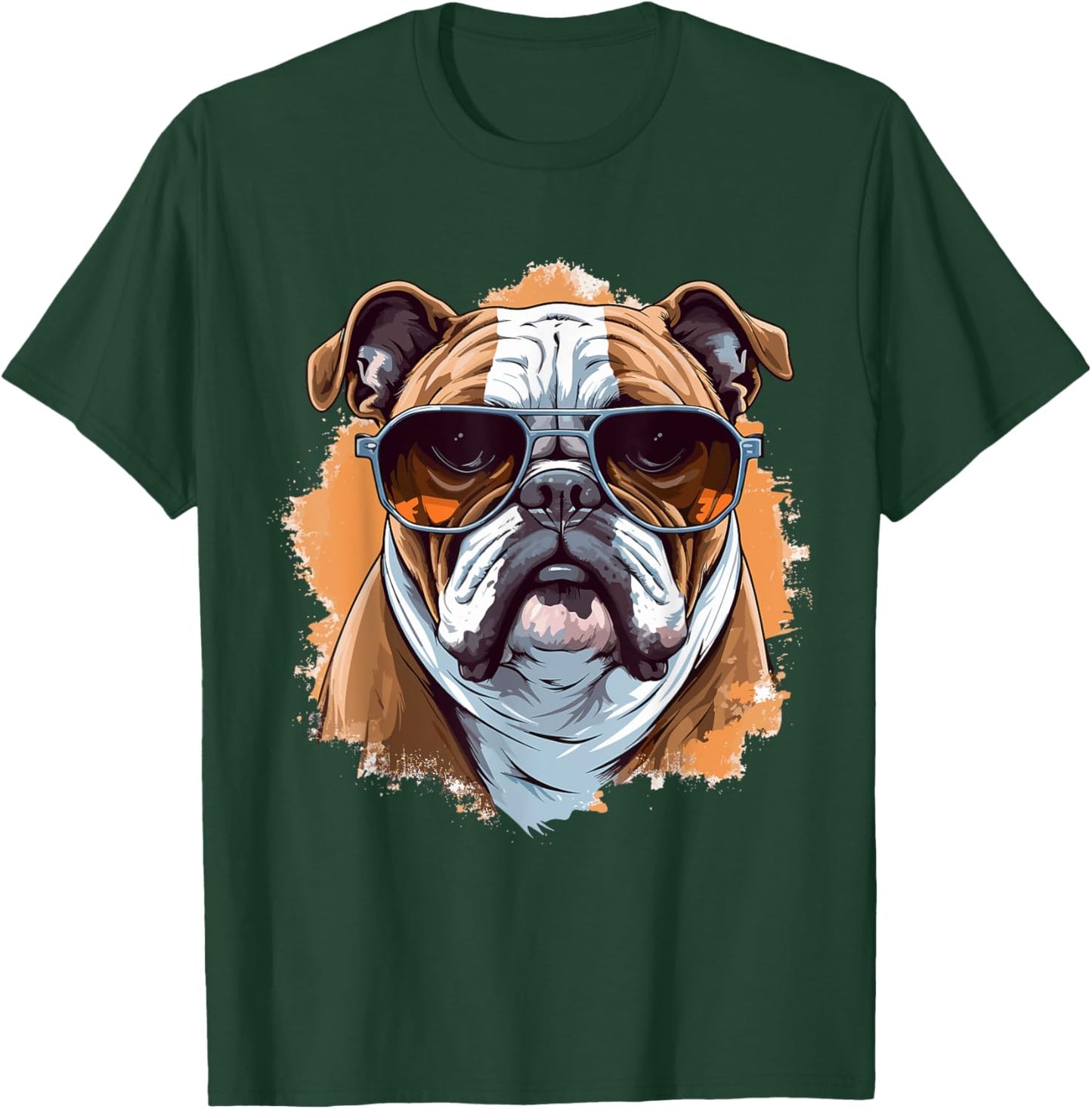 English Bulldog With Sunglasses Women Girls Kids T-Shirt - T-Shirt | Forest