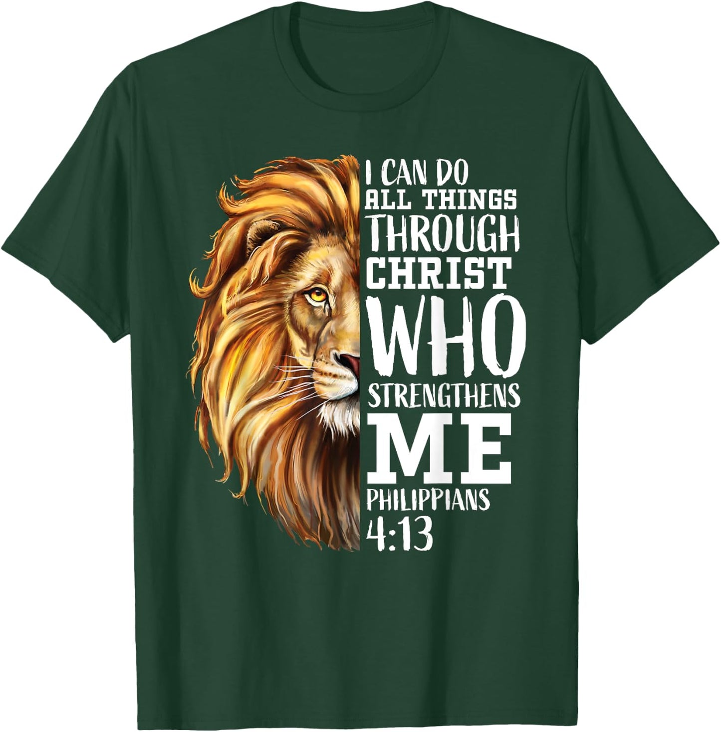 Christian Bible Verse Sayings Religious Gifts Him Lion Judah T-Shirt - T-Shirt | Forest