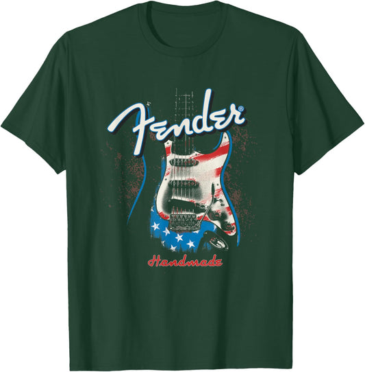 Fender Handmade Guitars 4th of July American Flag T-Shirt - T-Shirt | Forest