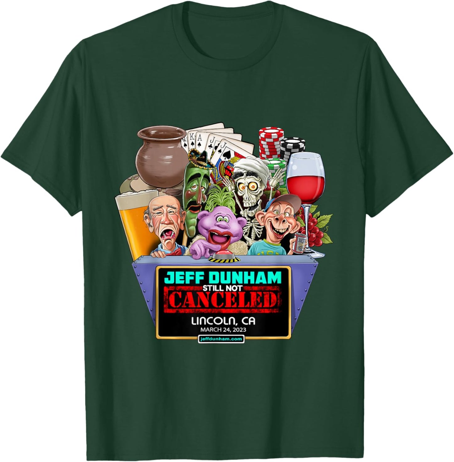 Jeff Dunham Lincoln, CA (2023) T-Shirt - T-Shirt | Forest