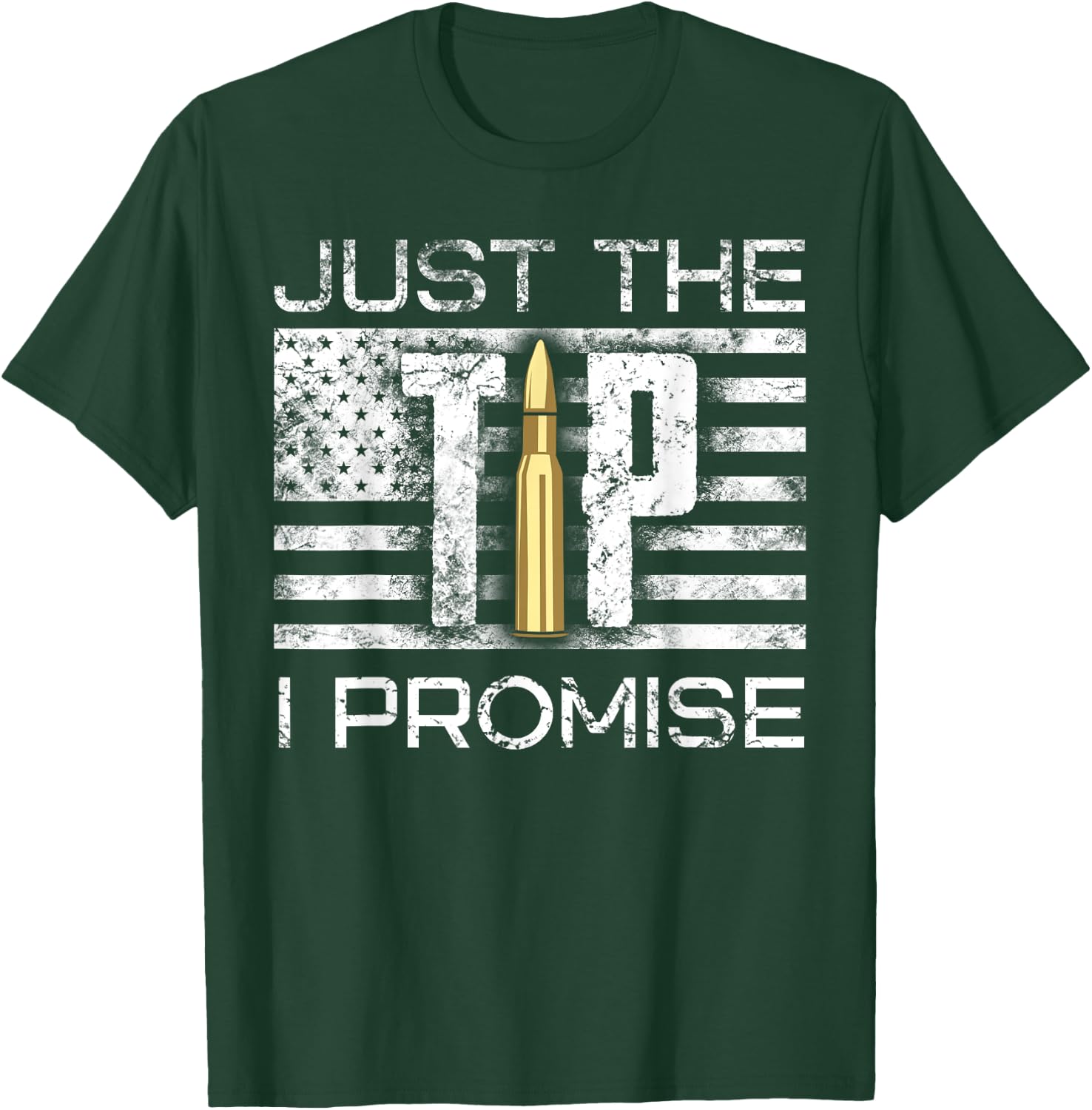 Bullet Tip 's Just The Tip I Promise Gun Lover Graphic Design Men's Black Cotton Blend T-Shirt - T-Shirt | Forest