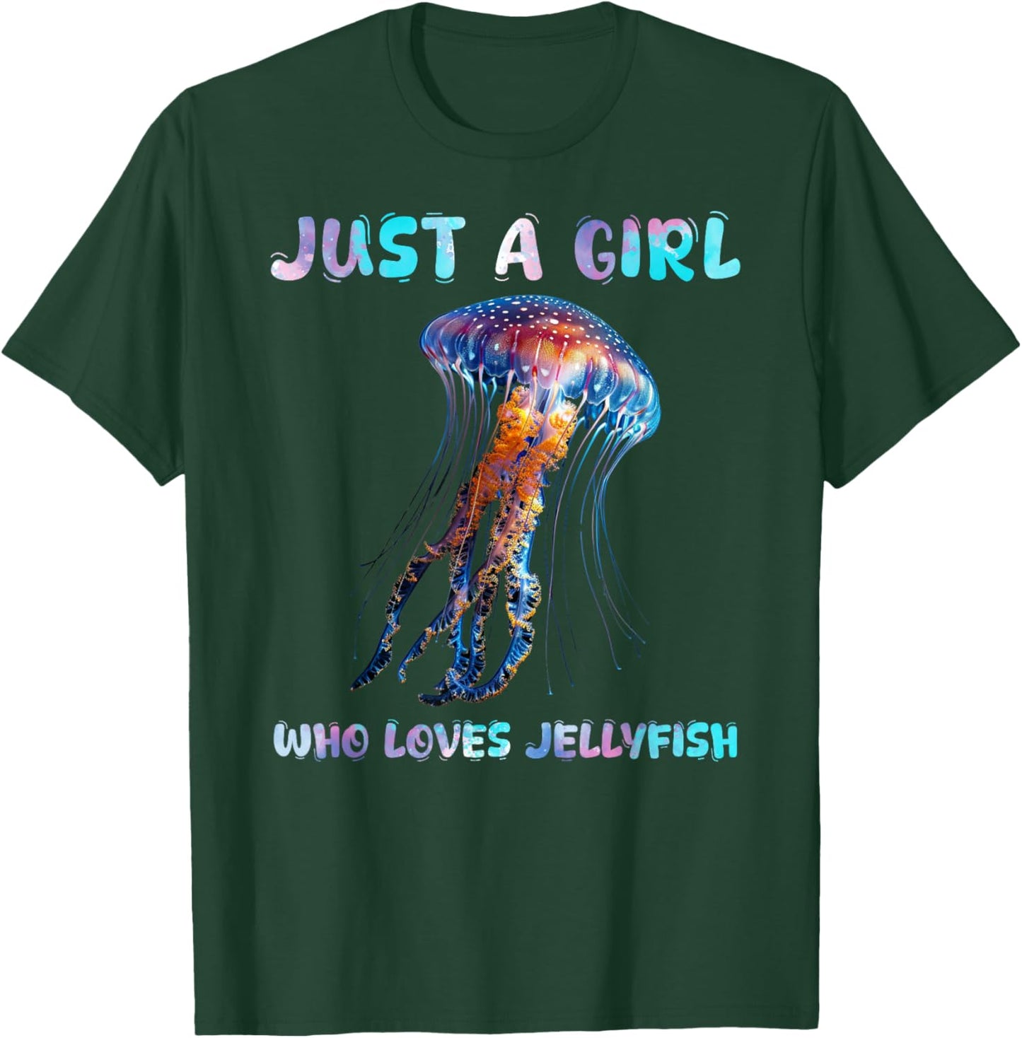 Under Watercolor Sea Ocean Just A Girl Who Loves Jellyfish T-Shirt - T-Shirt | Forest