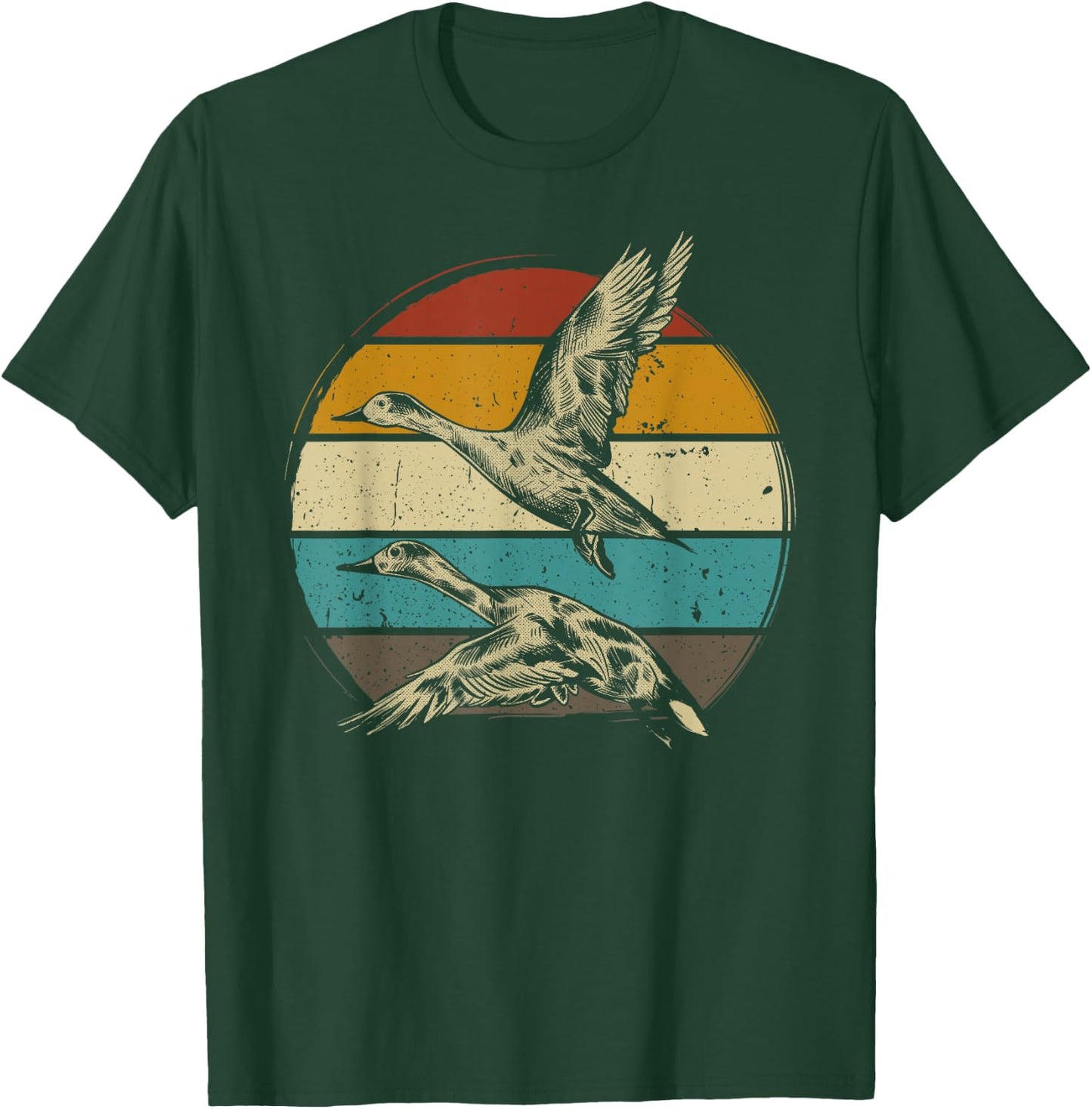 Duck 70s 80s Retro Vintage T-Shirt - T-Shirt | Forest