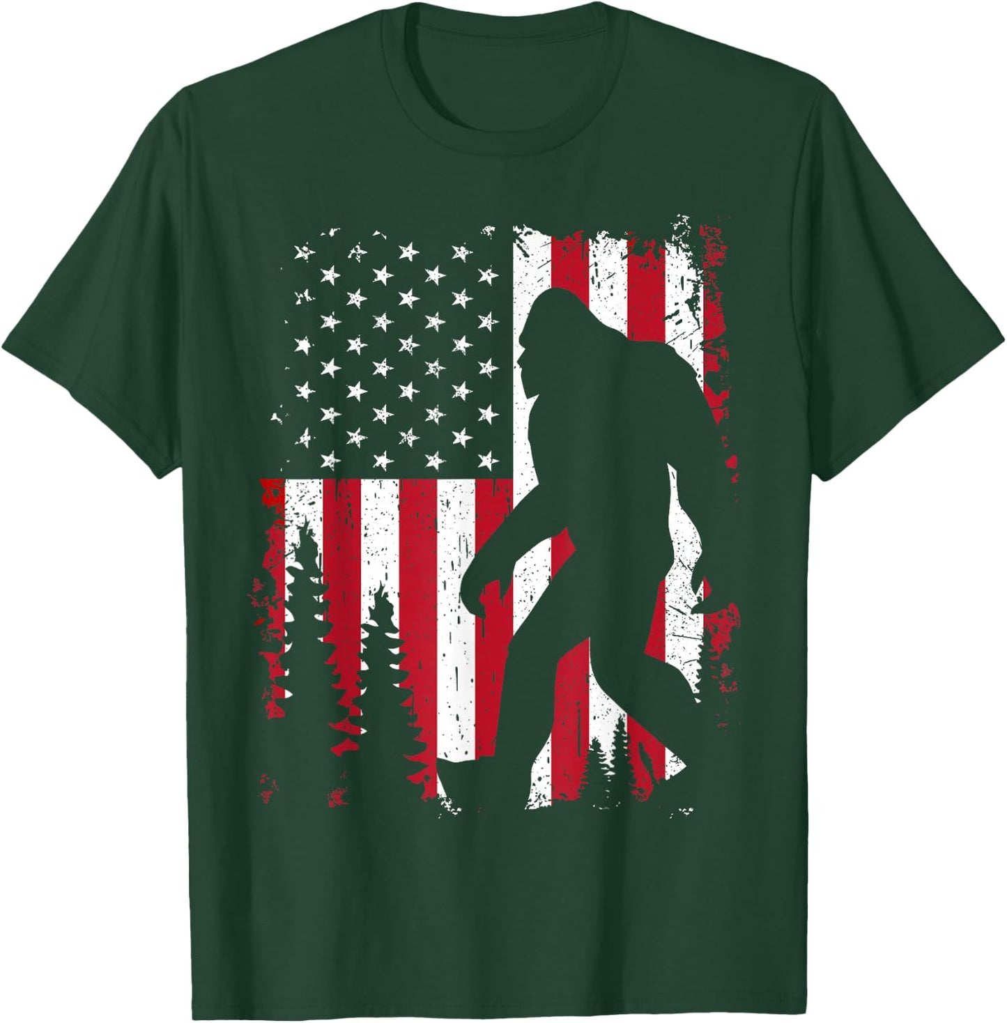 Bigfoot 4th of July American USA Flag Patriotic Kids T-Shirt - T-Shirt | Forest