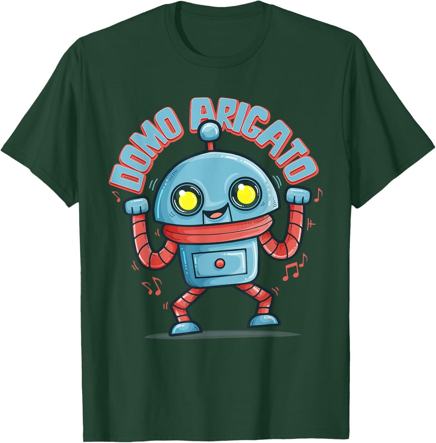 Japanese Retro 80s Music Party Robot Domo Arigato Eighties T-Shirt - T-Shirt | Forest