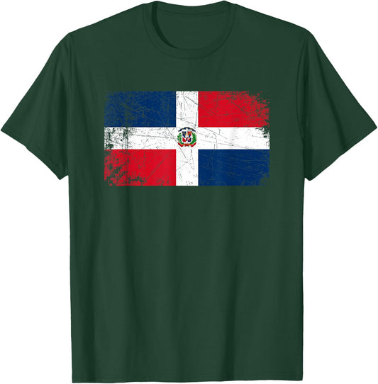 Vintage Made In DOMINICAN REPUBLIC DOMINICAN Flag Gift T-Shirt - T-Shirt | Forest