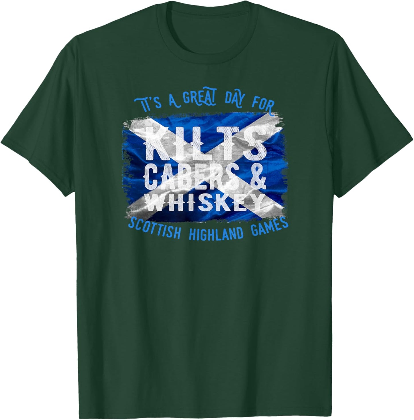 Kilts Cabers & Whiskey Scottish Highland Games Shirt für Herren T-Shirt - T-Shirt | Forest