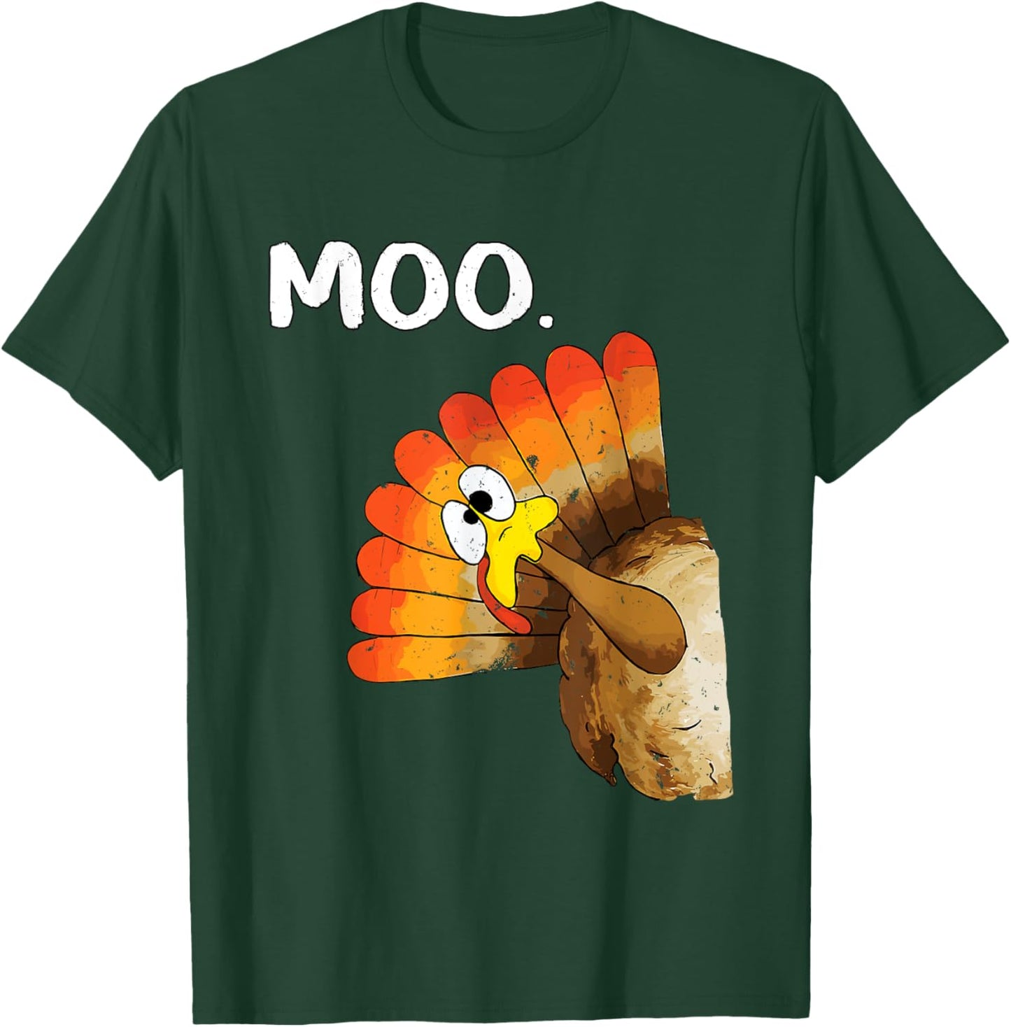 Turkey Moo Funny Thanksgiving T-Shirt - T-Shirt | Forest