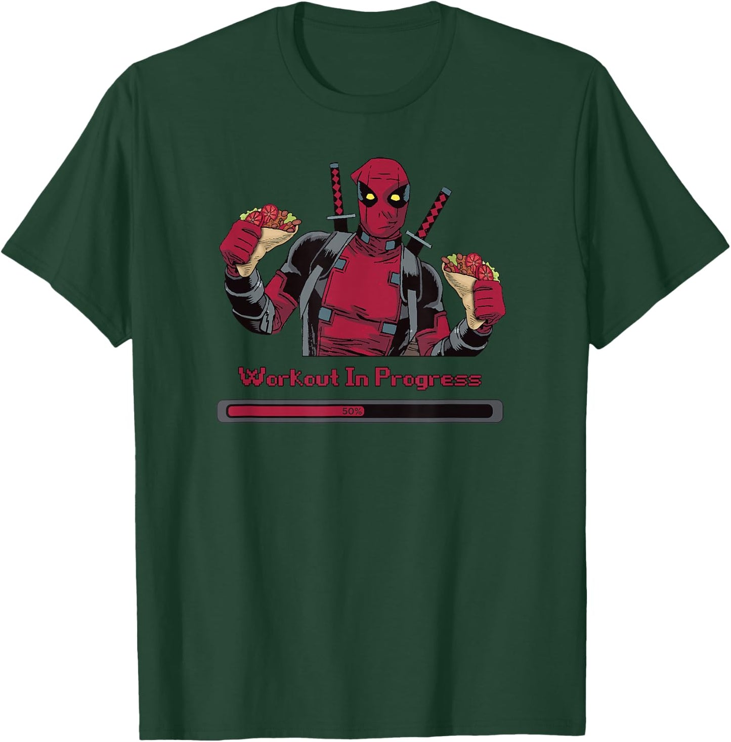 Marvel Deadpool Workout in Progress Tacos T-Shirt - T-Shirt | Forest