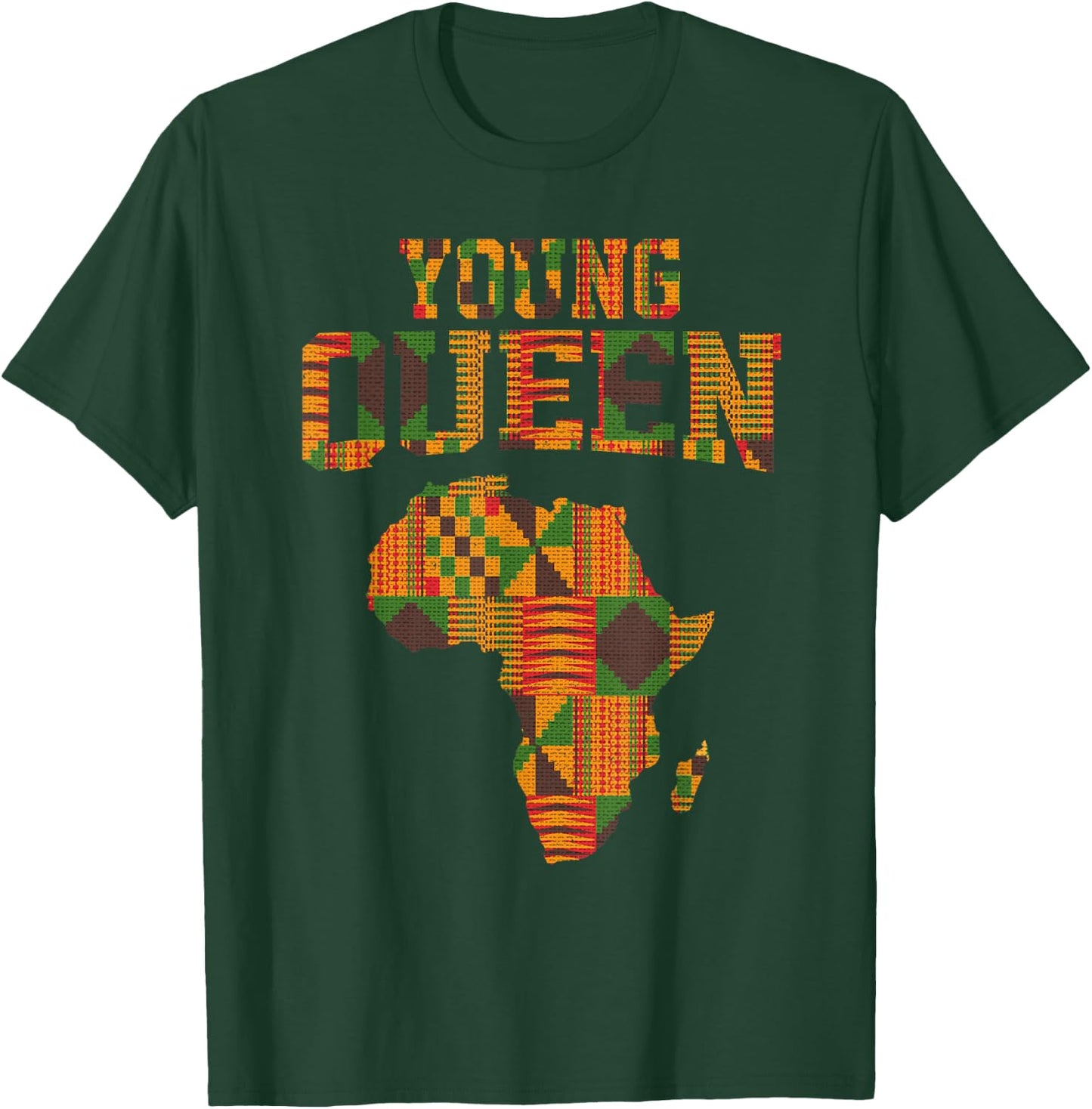 African Queen Art For Girls Women African Print Kente Cloth T-Shirt - T-Shirt | Forest