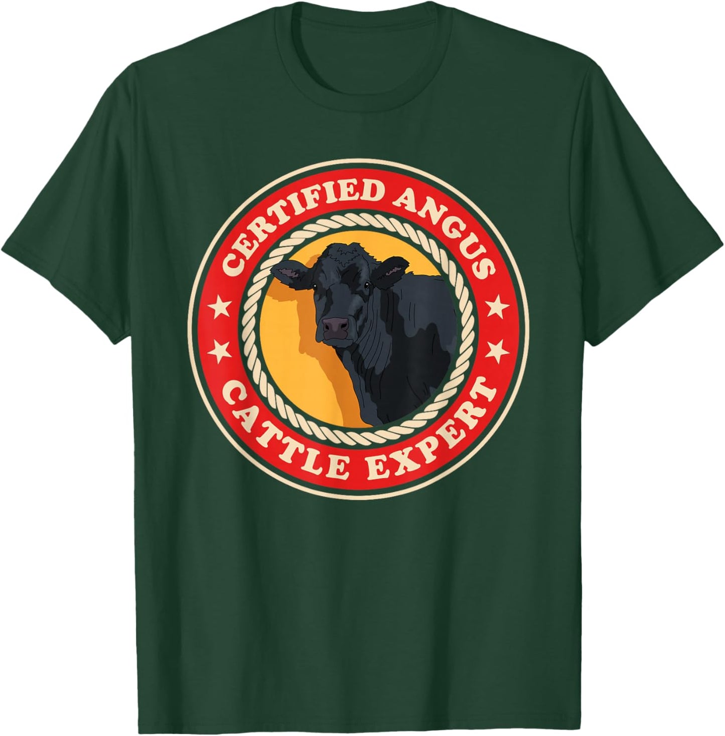 Angus Cattle Expert | Black Angus Cow T-Shirt - T-Shirt | Forest