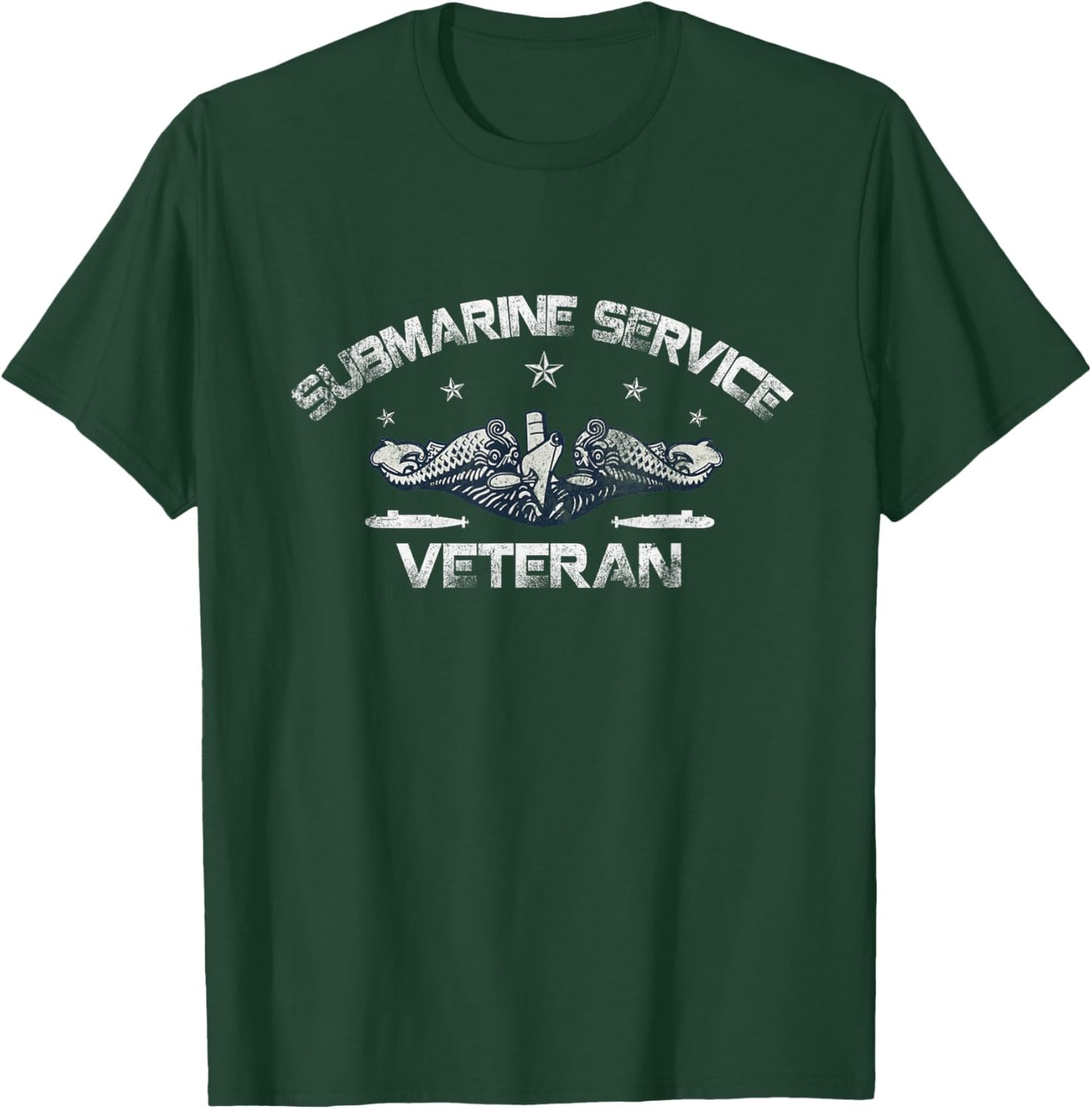 U.S Submarines Silent Service Veteran Vintage Flag Patriotic Men T-Shirt - T-Shirt | Forest