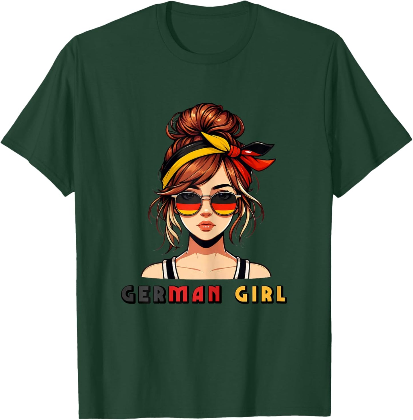 German Girl Deutsches Mädchen Deutschland Flagge T-Shirt - T-Shirt | Forest