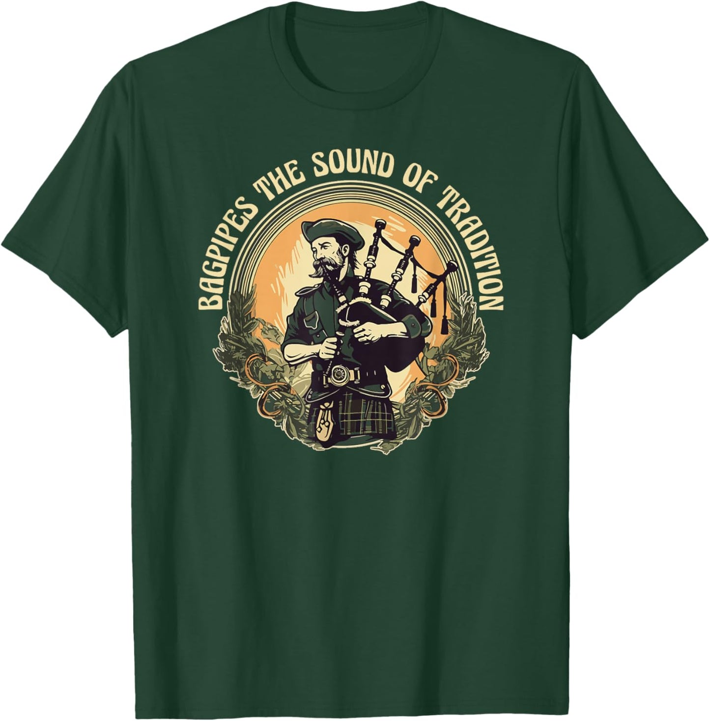 Bagpiper Bagpipes-Music Scotland Bagpipe-Sound Bagpipe T-Shirt - T-Shirt | Forest