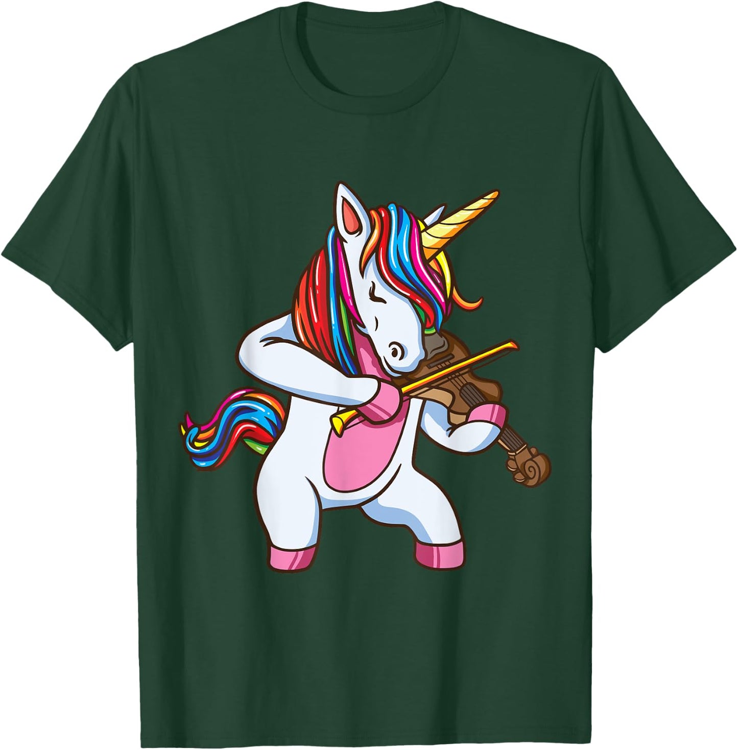 Violinist Unicorn Violin Viola Player Music Lover Gift Shirt T-Shirt - T-Shirt | Forest