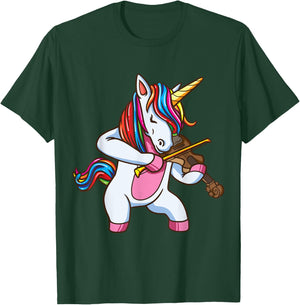 Violinist Unicorn Violin Viola Player Music Lover Gift Shirt T-Shirt - T-Shirt | Forest