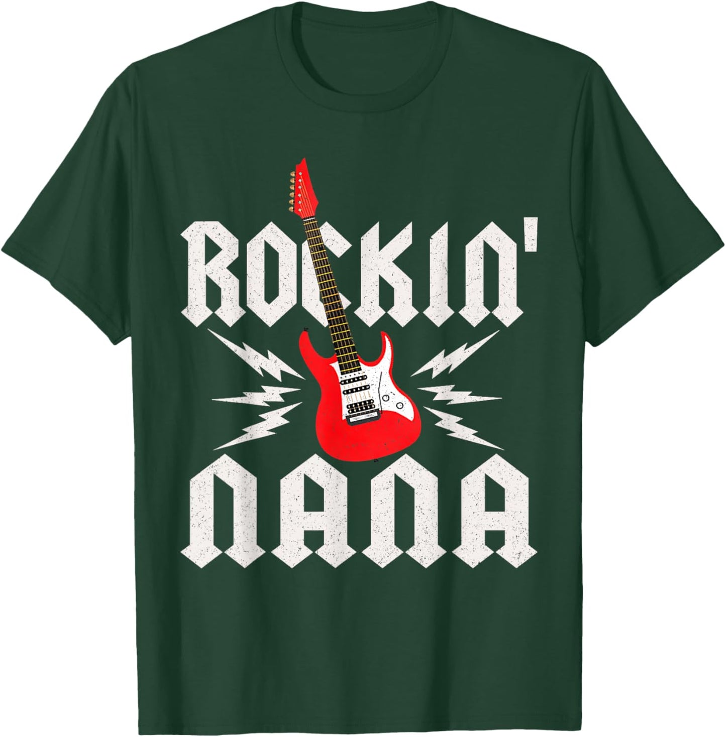 Nana Rockin One Birthday Family Matching Rock Guitar T-Shirt - T-Shirt | Forest
