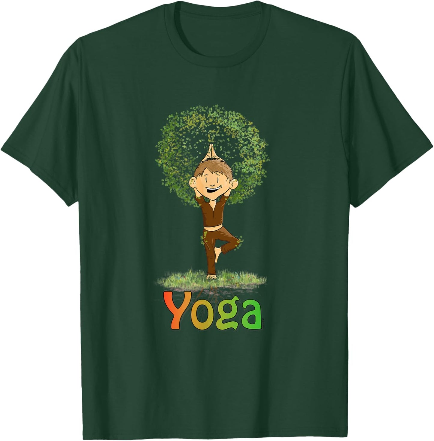 Kids Toddler Yoga Yogini The Tree Vrikshasana T-Shirt - T-Shirt | Forest