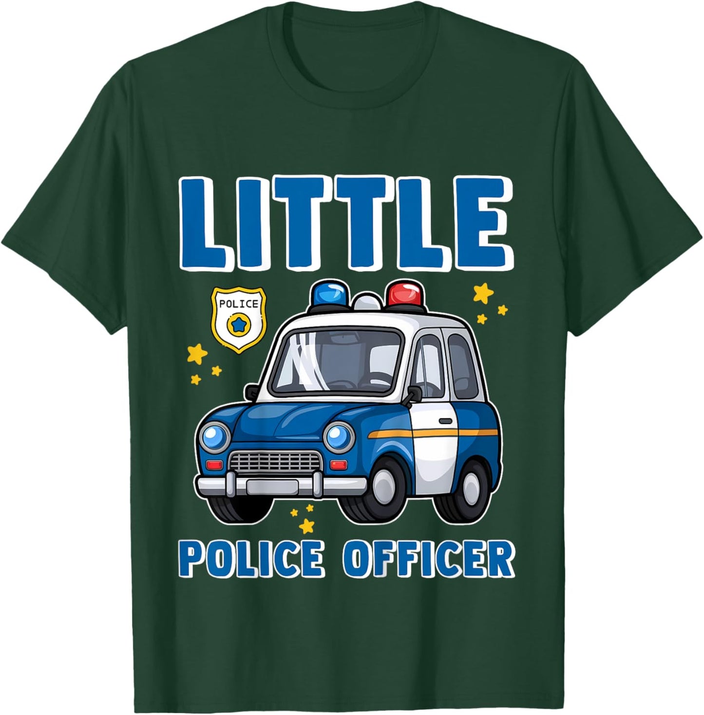 Kids Little Police Officer Cop Car Policeman Toddler Boys Youth T-Shirt - T-Shirt | Forest