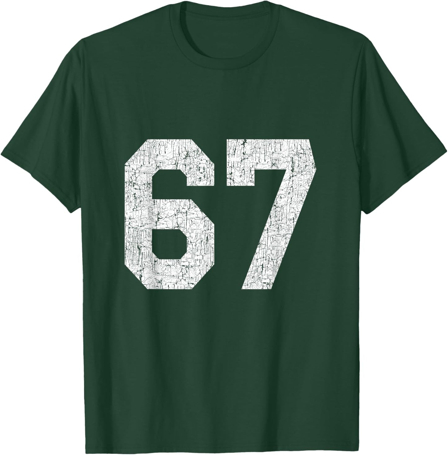 #67 Jersey Uniform Varsity Sports Number, 67th Birthday T-Shirt - T-Shirt | Forest
