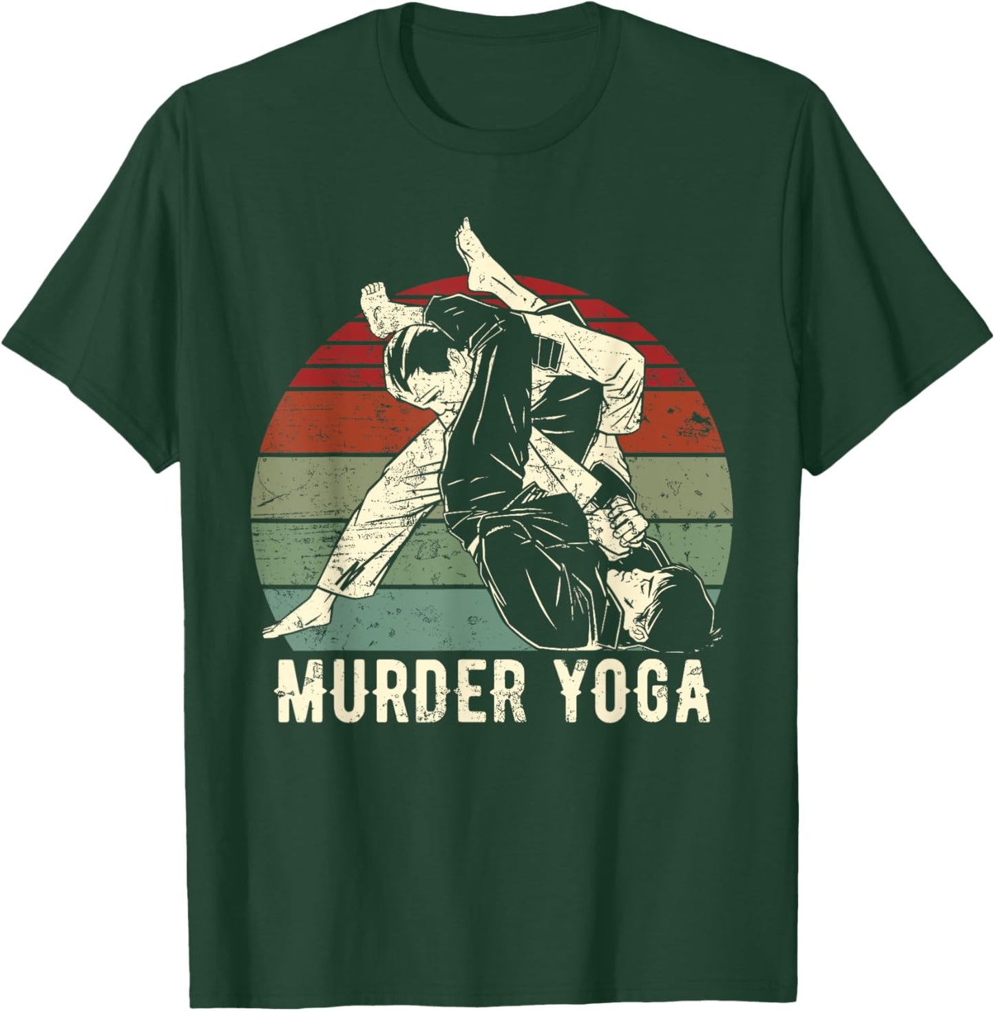 Funny Brazilian Jiu Jitsu BJJ Murder Yoga Retro Outfit T-Shirt - T-Shirt | Forest