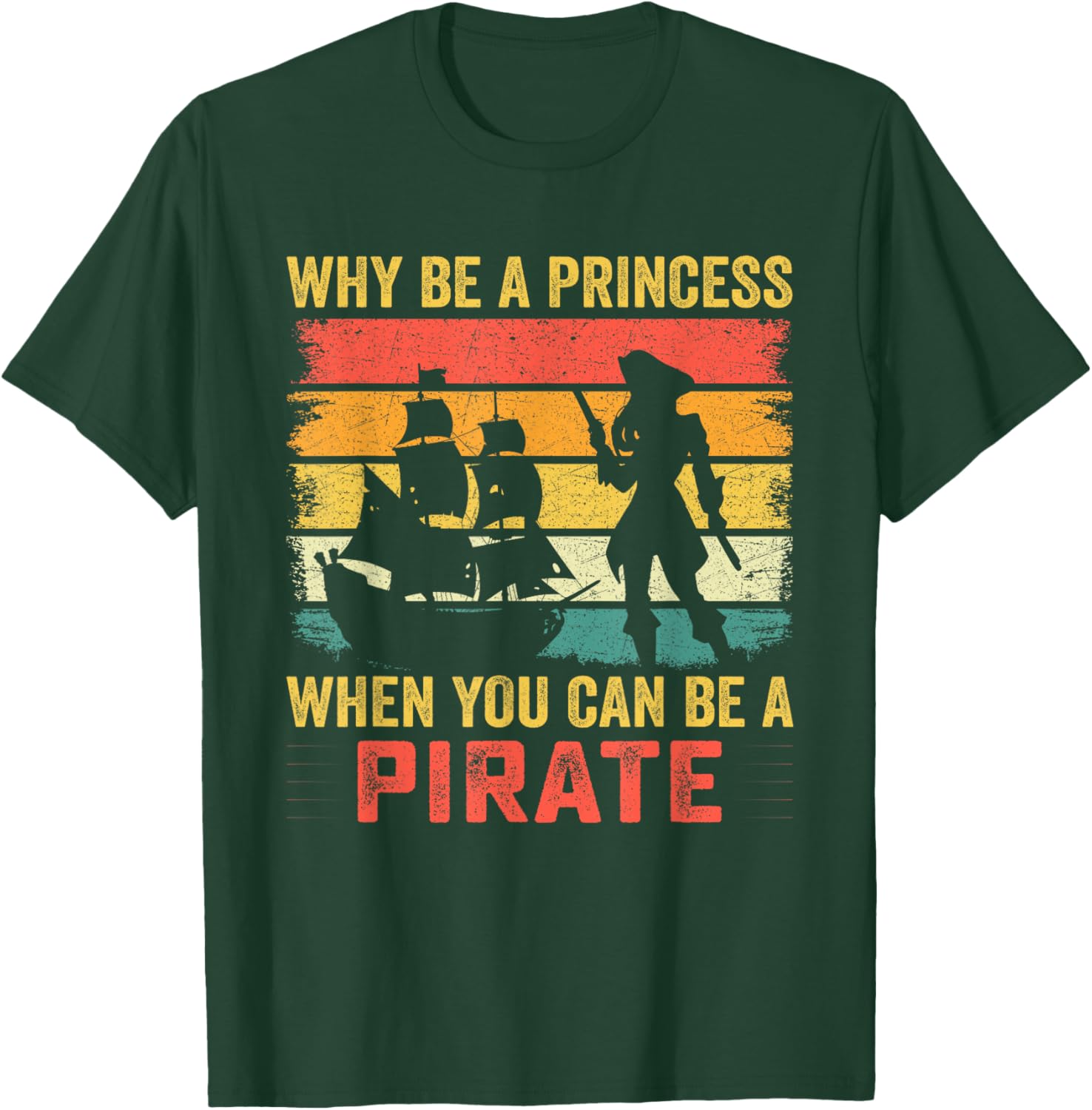 Pirate Princess Crossbones Girl Retro Pirates Women T-Shirt - T-Shirt | Forest